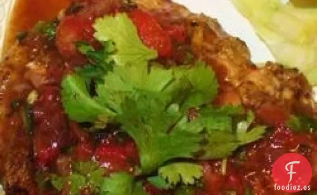 Pechugas de Pollo a la Parrilla con Salsa de Fresa Fresca