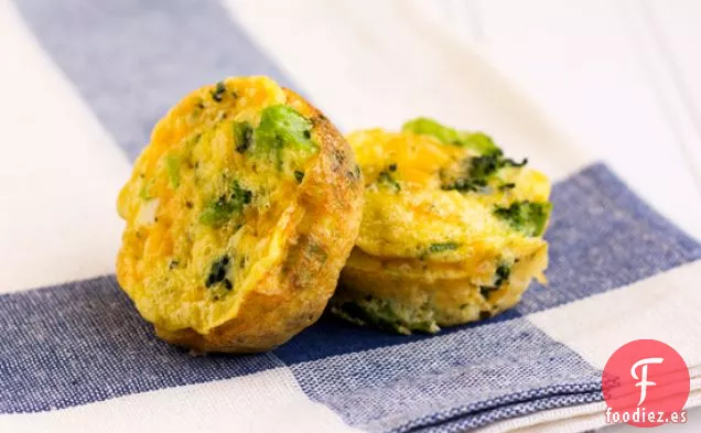 Mini Frittatas de Queso Cheddar de Brócoli