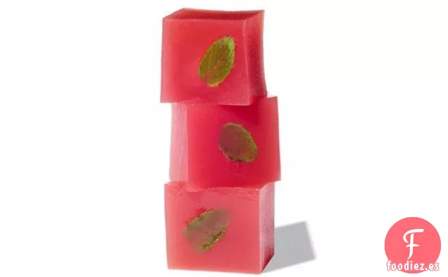 Cuadrados de Gelatina de Lima y Sandía