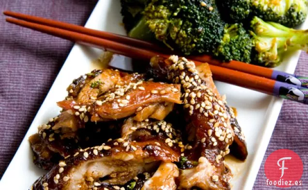 Pato De Miel De Sésamo Con Brócoli