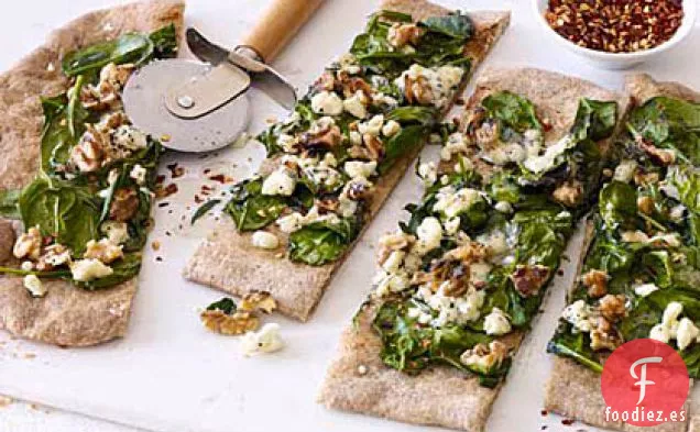 Pizza de Queso Azul y Espinacas