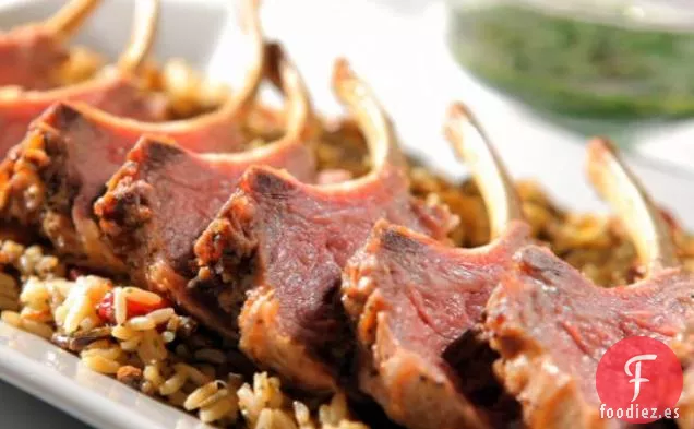 Costilla de Cordero Asada con Pesto de Menta