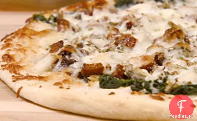 Pizza de Vongole con Andouille, Almejas y Vieiras