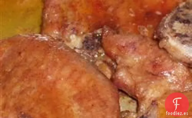 Chuletas de Cerdo Glaseadas con Azúcar Morena