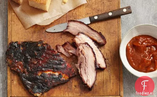 Panceta De Cerdo Glaseada Con Salsa De Barbacoa De Jengibre