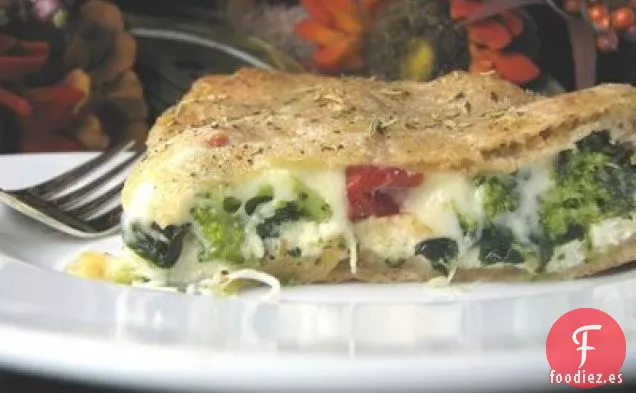 Tarta De Pizza Rellena De Espinacas Y Brócoli Con Ricota