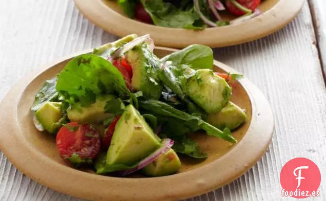 Ensalada de Aguacate con Tomates, Lima y Vinagreta de Comino Tostado