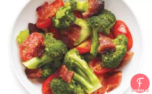 Brócoli Salteado, Tomates Y Tocino