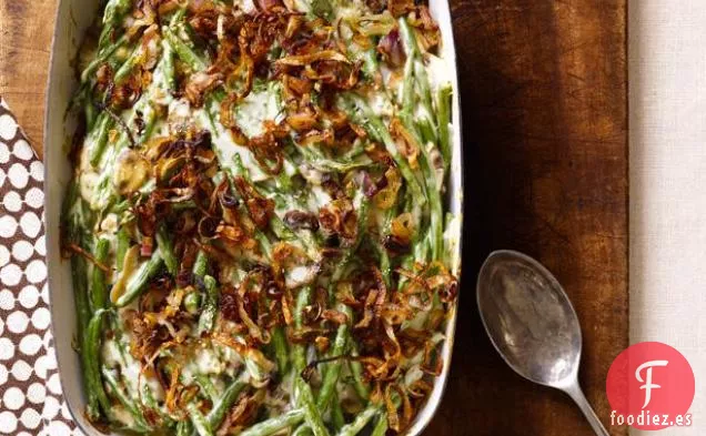 Cazuela De Judías Verdes Con Chalotes Crujientes