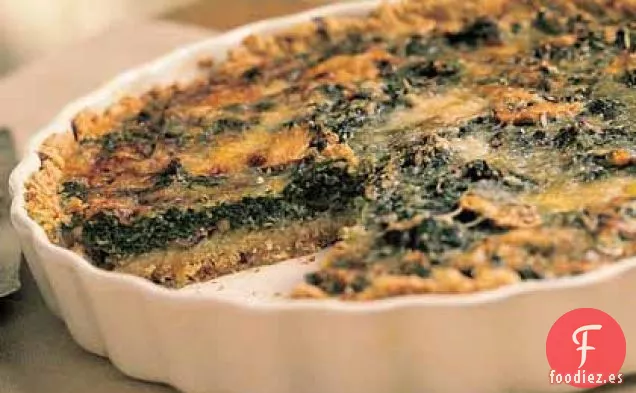 Quiche de Champiñones y Espinacas en una corteza de avena