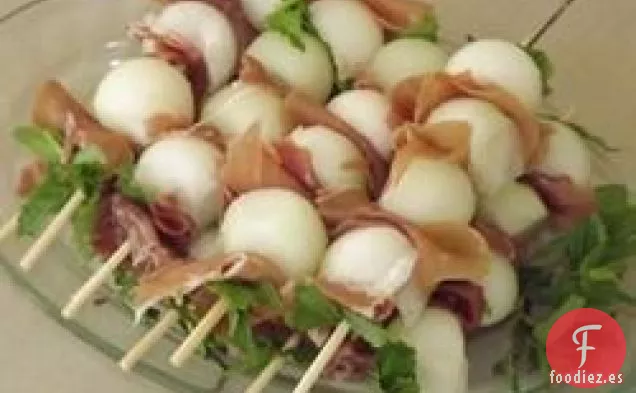 Bolitas de Melón Envueltas en Jamón