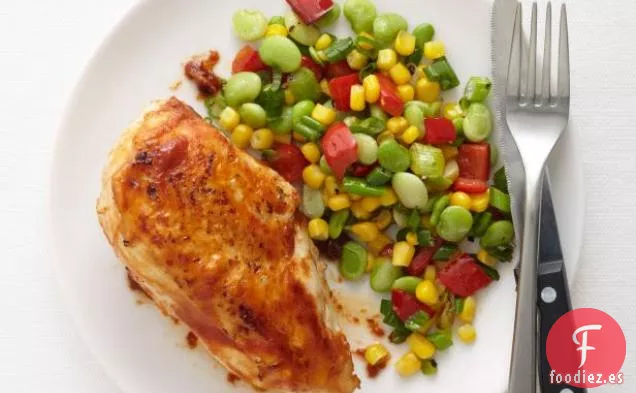 Pollo asado con Succotash
