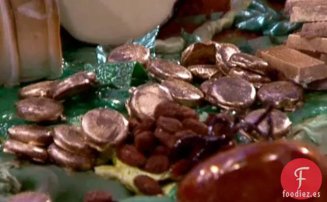 Monedas de Oro de Caramelo de Maracuyá, Frijoles Mágicos de Almendras de Caramelo Cubiertos de Chocolate y Barras de Chocolate de Macadamia de Caramelo de Canela