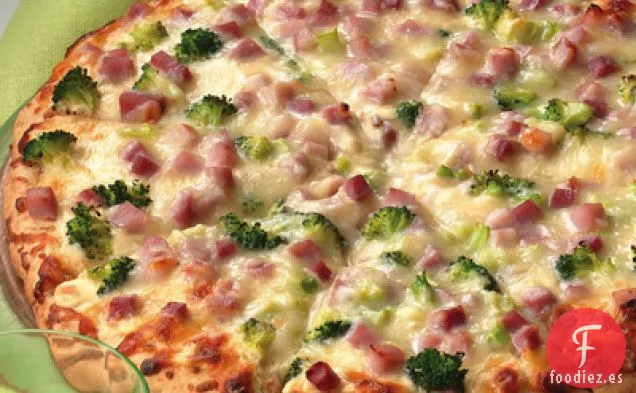 Pizza Alfredo de Jamón y Brócoli