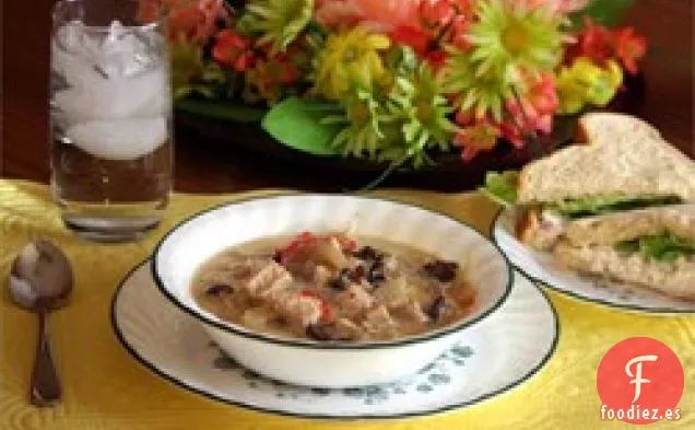 Sopa de Pollo, Hinojo y Champiñones