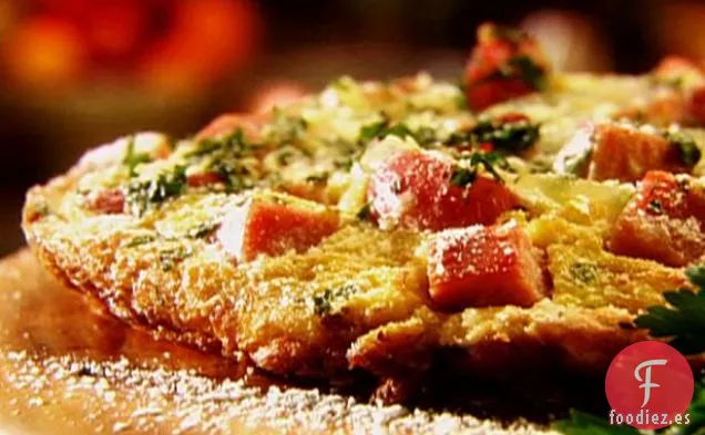 Frittata de Jamón Ahumado, Gruyere y Cebolla Caramelizada