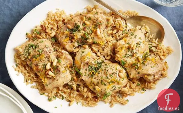 Pollo a la Naranja al Horno y Arroz Integral