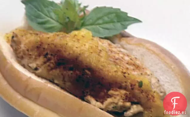 Sándwiches de Lomo de Cerdo a la Pimienta y Limón con Alioli de Melocotón