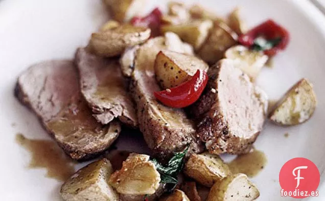 Lomo de Cerdo Picante con Patatas y Pimientos