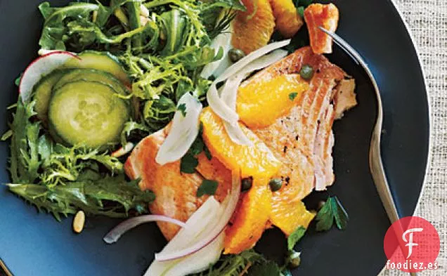 Carbonero Ártico con Salsa de Alcaparras Anaranjadas