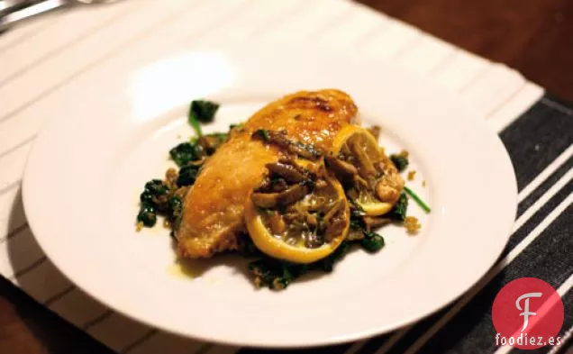 Cena de esta noche: Pollo Salteado con Aceitunas, Alcaparras y Limones Asados