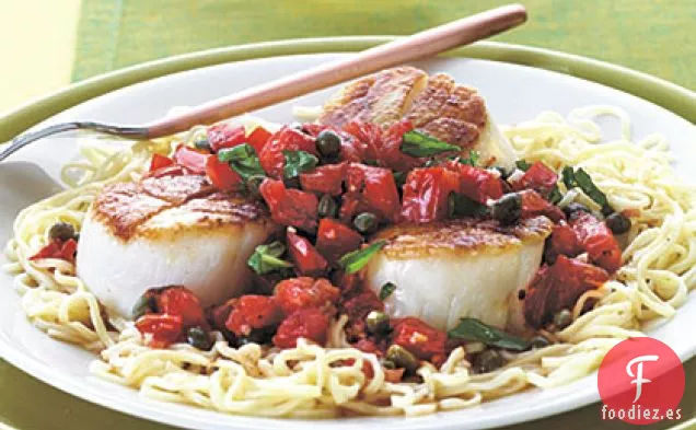 Vieiras con Alcaparras y Tomates