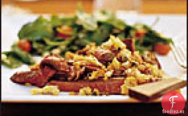 Filetes de Costilla a la Parrilla con Alcaparras y Salsa de Miga de Pan