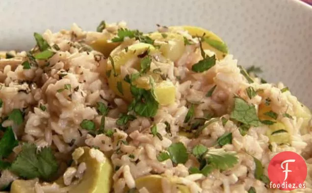 Calabaza de Verano y Arroz Verde