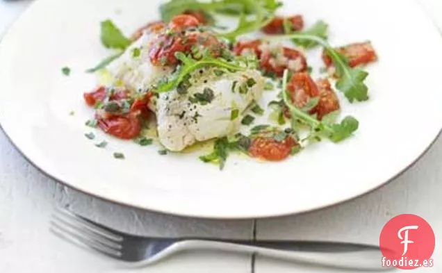 Paquetes De Pescado Con Tomates y Alcaparras