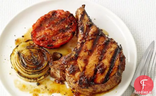 Chuletas de Cerdo a la Parrilla Bourbon