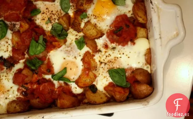 Huevos Al Horno Con Tomates Y Papas Ahumadas
