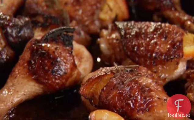 Pollo Asado en Sartén con Naranjas y Romero