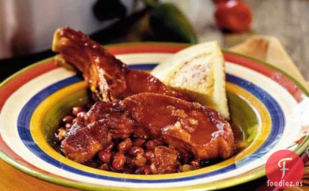 Costillas y Frijoles Dulces Picantes