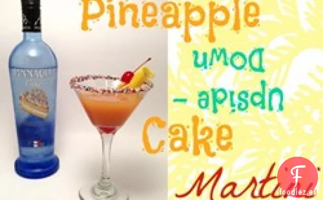 Pastel de Piña al revés en un vaso