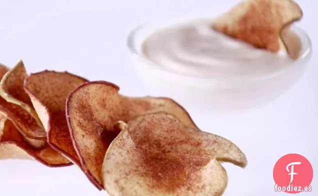Chips de Manzana con Salsa de Yogur Dulce