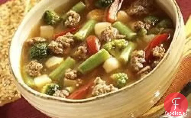 Sopa de Verduras de Salchicha de Cocción Lenta