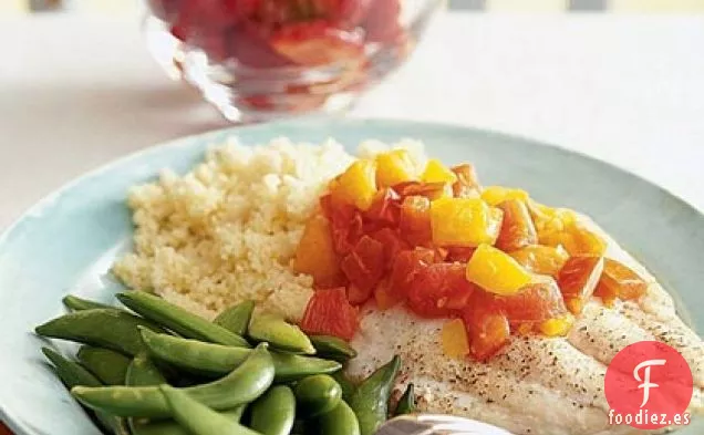 Pargo al Horno con Salsa de Tomate y Naranja