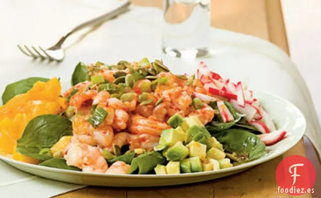 Ensalada de Camarones Caribeños con Vinagreta de Lima