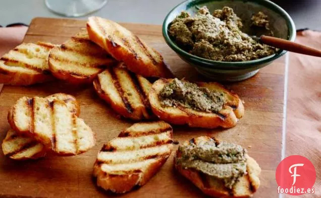 Crostini de Pesto de Champiñones