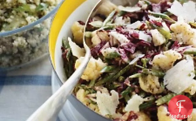 Ensalada De Achicoria Con Judías Verdes Y Coliflor