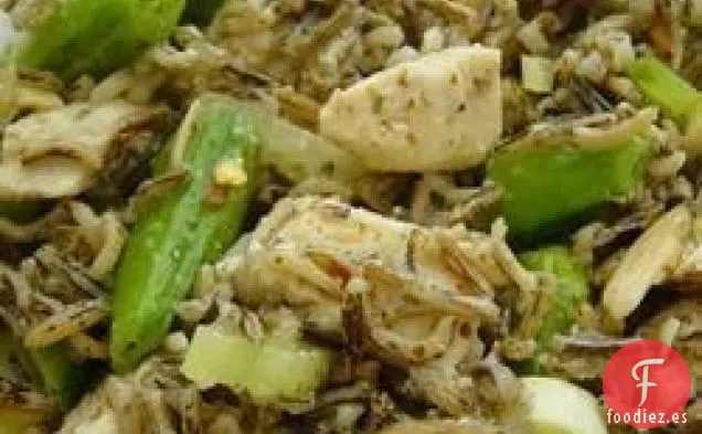 Ensalada de Arroz Salvaje con Pollo y Guisantes a Presión