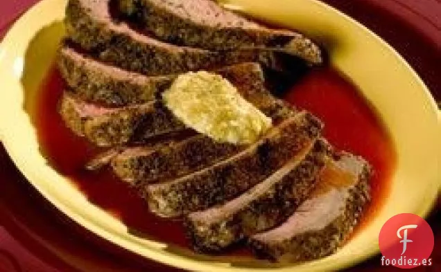 Filetes Bloody Mary con Mantequilla de Oliva Verde