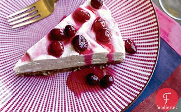 Pastel de Mousse de Arce Congelado con Arándanos Confitados