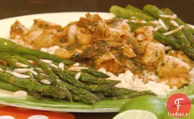 Mojito de Pollo y Espárragos Asados con Almendras