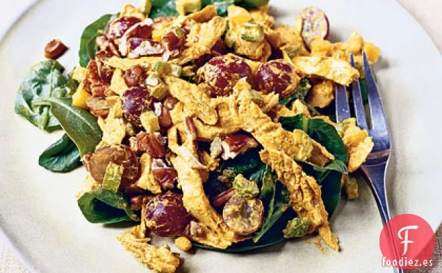 Ensalada de Espinacas y Pollo al Curry