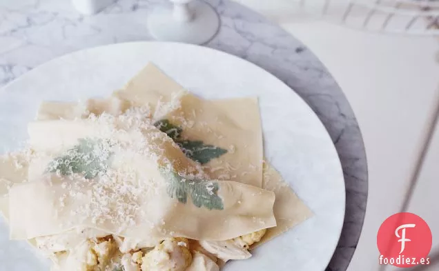 Ravioles de Coliflor y Cangrejo