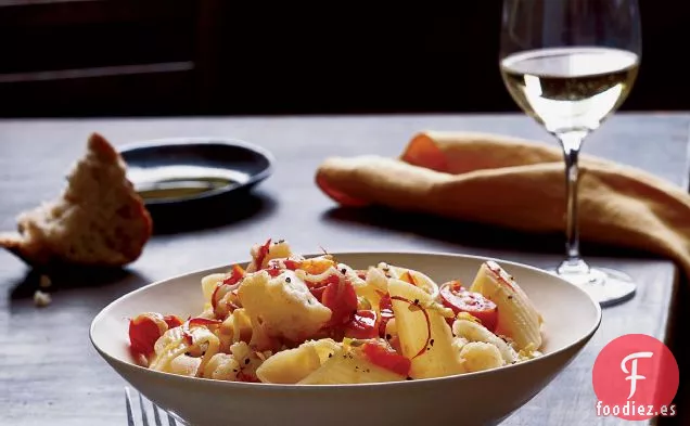 Penne con Coliflor y Puerros