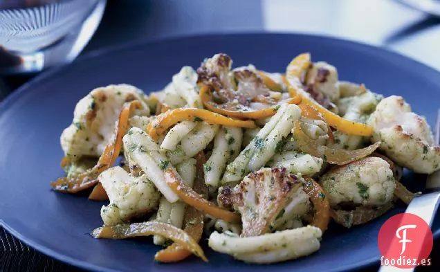 Pasta con Coliflor, Pimientos y Pesto de Nuez