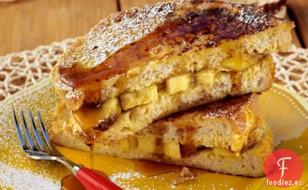 Panini De Tostadas Francesas Con Plátanos A La Parrilla