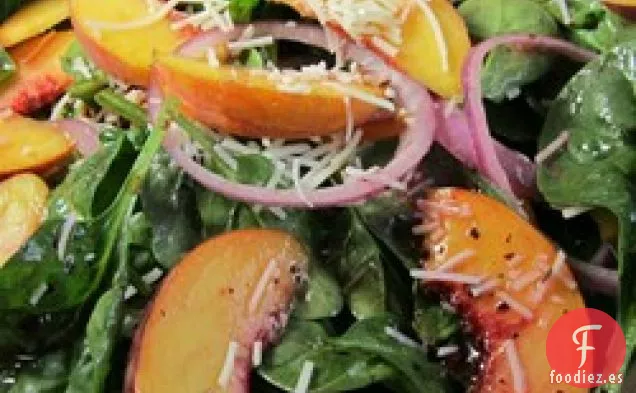 Ensalada de Melocotón con Vinagreta de Frambuesa